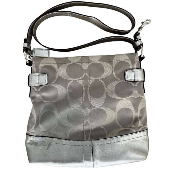 Pre-Loved Coach Signature Shoulder Bag - Silver - Picture 3 of 12